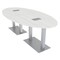 Skutchi Designs 45 in W, 96 in L, 29 in H, Engineered Wood Top, White HAR-OVL-46x93-DOU-ELEC-WHCYPRESS - alternate 1